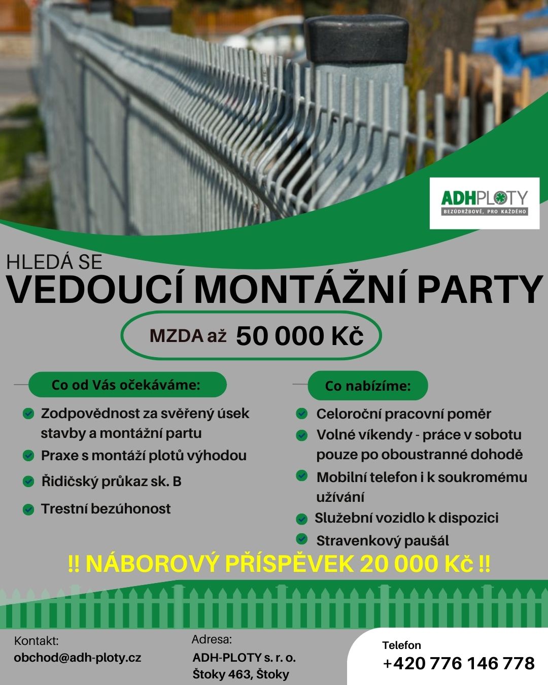 vedoucí montážní party